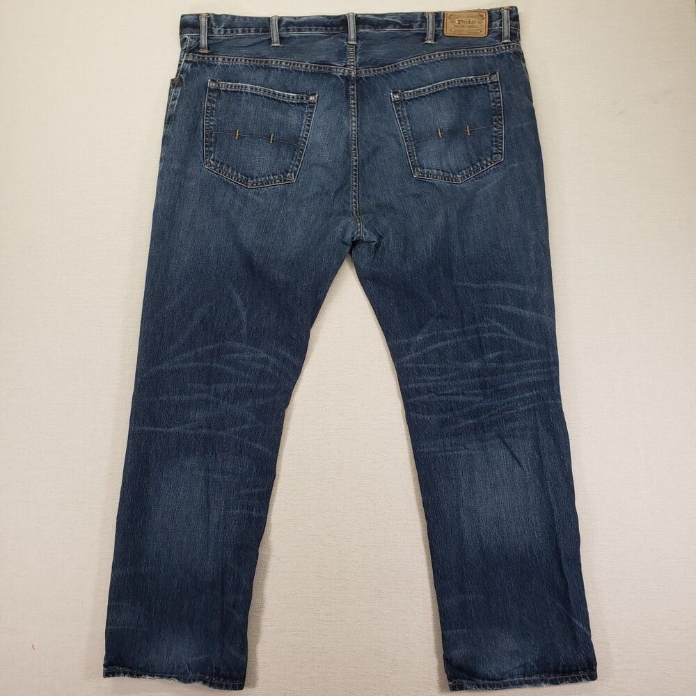 Vintage Polo Ralph Lauren Authentic Dungarees Jeans Mens 44x32 Blue Denim Pants